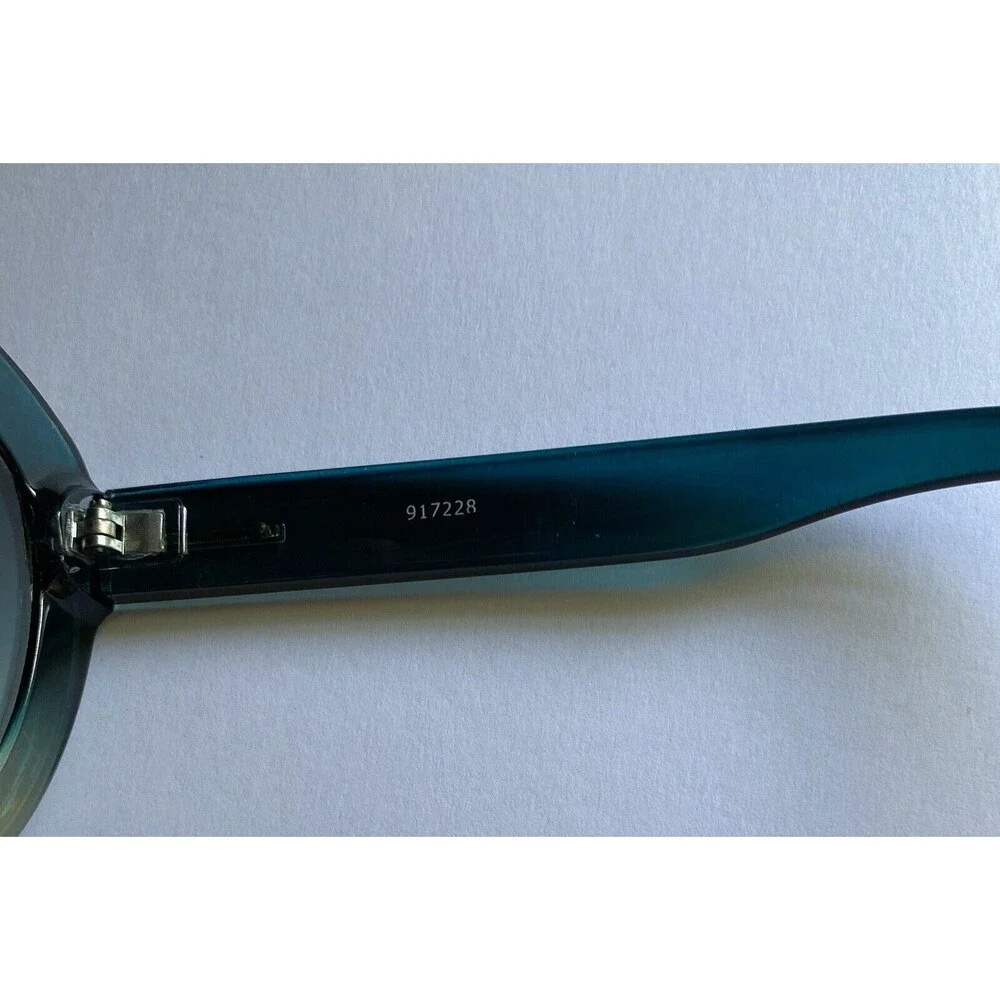 Women's Beige And Teal Green Round Sun Glasses